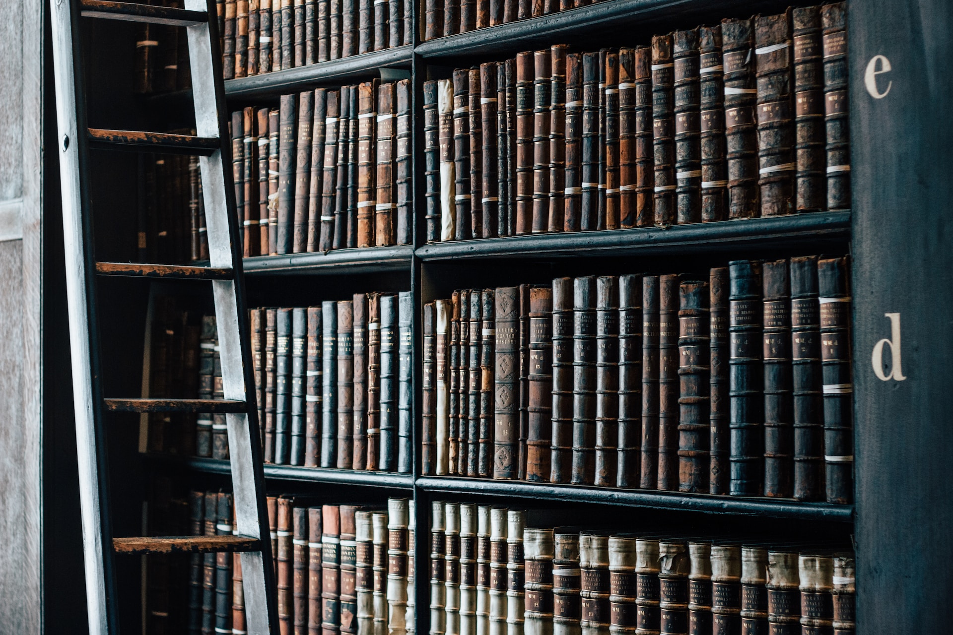 Image of books in a library bookcase