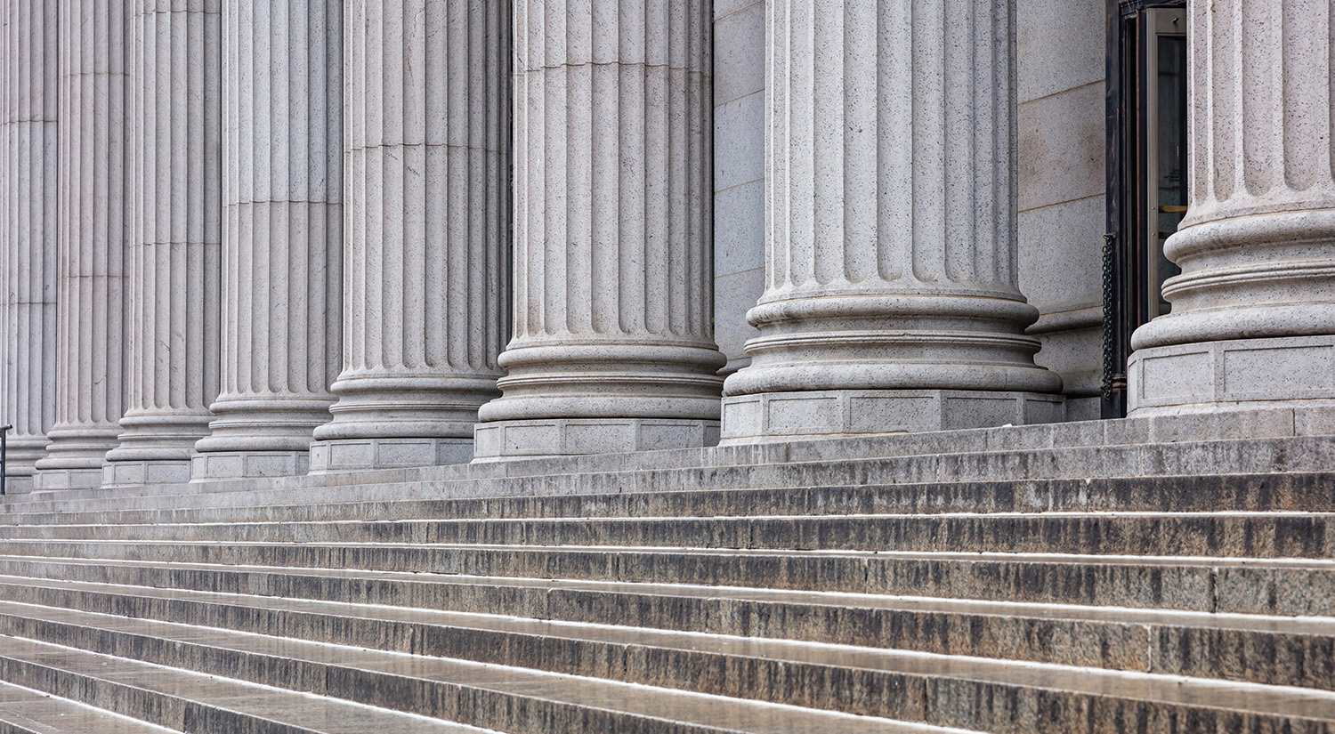 Image of steps and stone columns in London